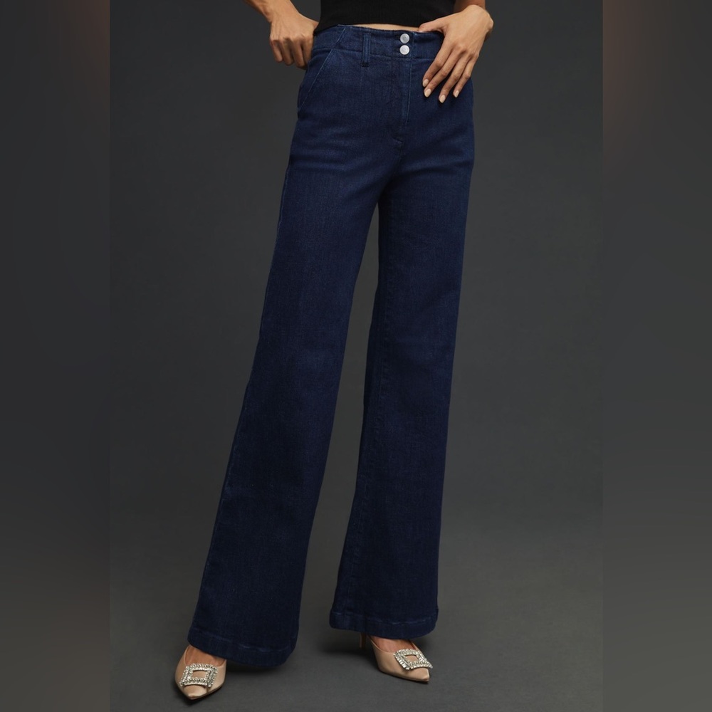Anthropologie Maeve High-Rise Tailored Flare Jeans